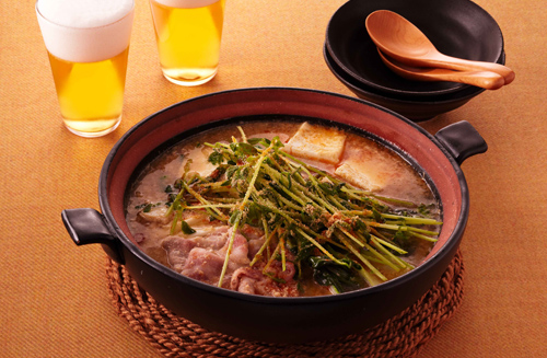豚バラと豆苗の坦々鍋