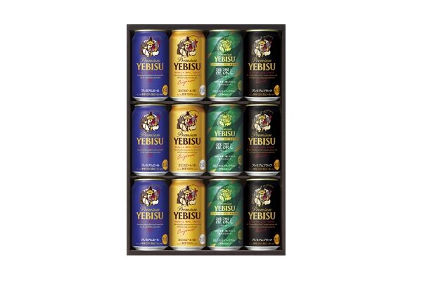 ヱビスビール缶350ml×3本、ヱビス クリエイティブブリュー 澄深し缶350ml×3本、ヱビス プレミアムエール缶350ml×3本、ヱビス プレミアムブラック缶350ml×3本