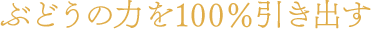 ぶどうの力を100%引き出す
