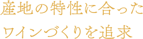 産地の特性に合ったワインづくりを追求